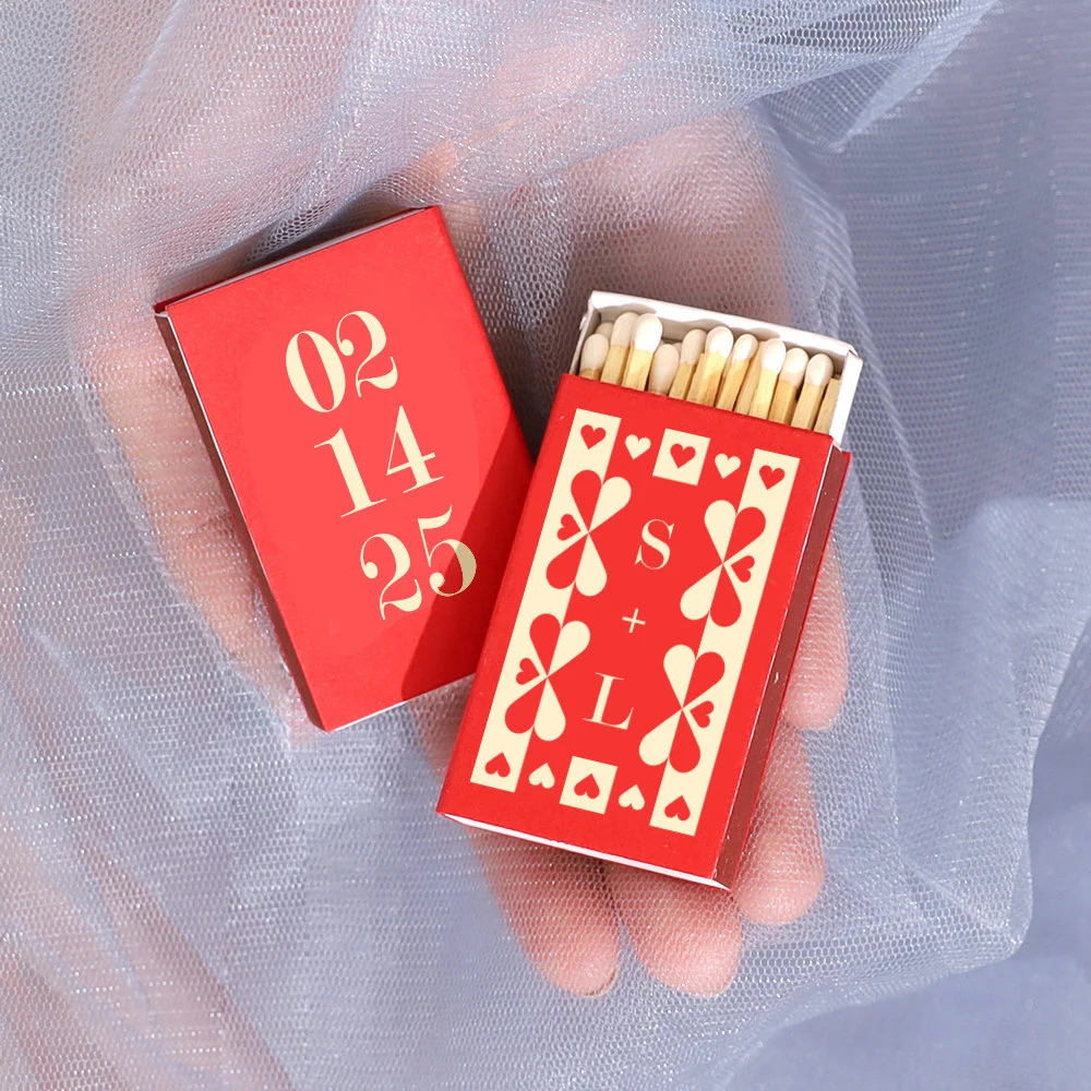 Red Matchboxes with hearts printed