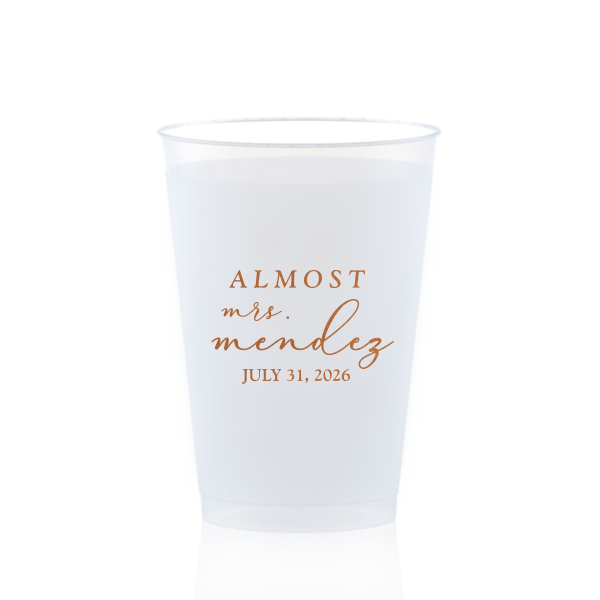 Custom Frost Flex Cup with Copper Ink Cup Ink Colors can be customized to complement every last detail of your party.