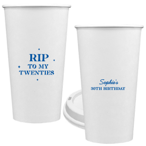 Commemorate a milestone birthday with the New Decade Starburst Cup, personalized with the honoree's name and the dawn of a new era. Featuring "RIP to my twenties" or your custom age farewell, this cup is sprinkled with celebratory stars, perfect for commemorating the next fabulous decade.