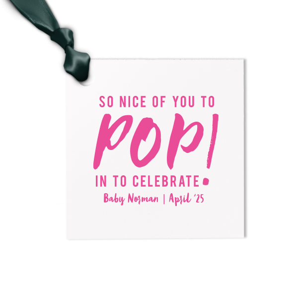 The ever-popular Natural Frost White Luggage Gift Tag with Shiny Poppy Foil will make your guests swoon. Personalize your party's theme today.