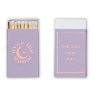 Over the Moon Baby Shower Matchbox