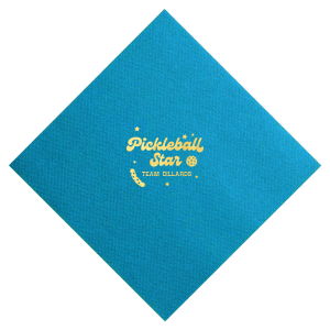 Serve up style with the Pickleball Star Champion Napkin, showcasing a vibrant 'Pickleball Star' motif with a playful pickleball and pickle graphic. Personalize with your team or family name to ace your event décor. Ideal for pickleball tournaments and team celebrations.