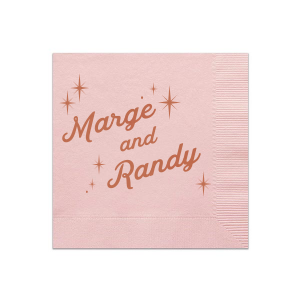 The Mid Century Sparkle Napkin will add a retro touch to your next event! You can personalize this wedding napkin for your nuptials or for an anniversary party. The sparkle design will stand out at your party. 