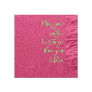 The ever-popular Magenta Linen Like Cocktail Napkin with Matte Key Lime Foil will look fabulous with your unique touch. Your guests will agree!