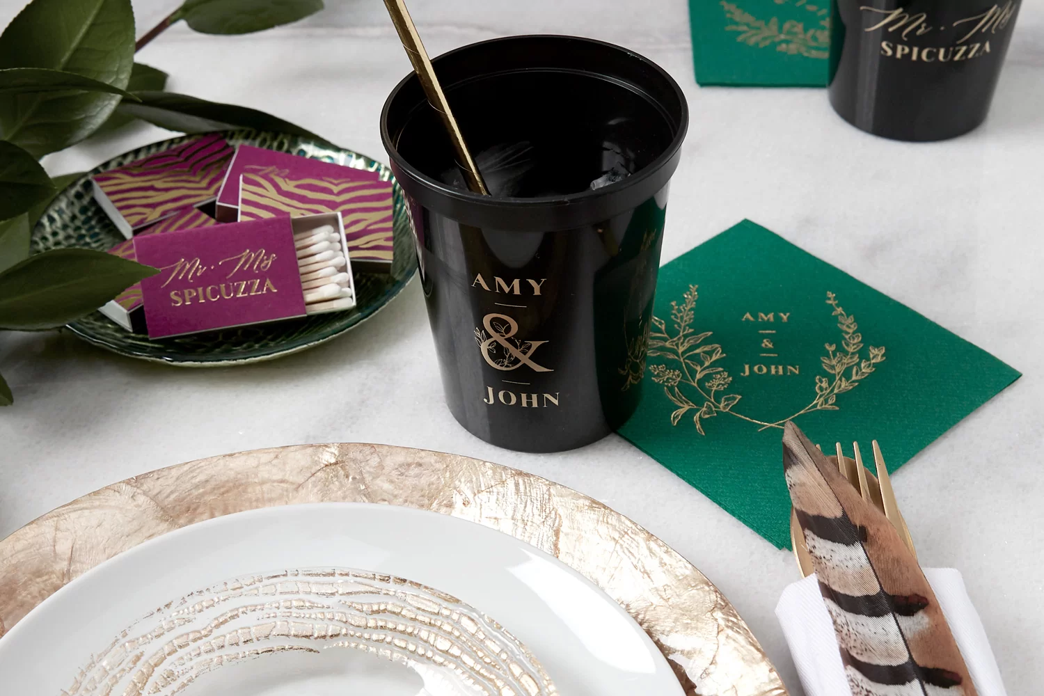 custom designed wedding accessories to incorporate animal print into your wedding style