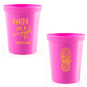 Embrace the Tropical Spirit with the Party Like a Pineapple Cup. Featuring a lively phrase on one side and a stunning pineapple graphic on the other, this cup captures the hashtagable insta worthy motto, “Be a pineapple. Stand tall, wear a crown and be sweet on the inside.” Perfect for those who bring a touch of vibrant charm to every celebration.


