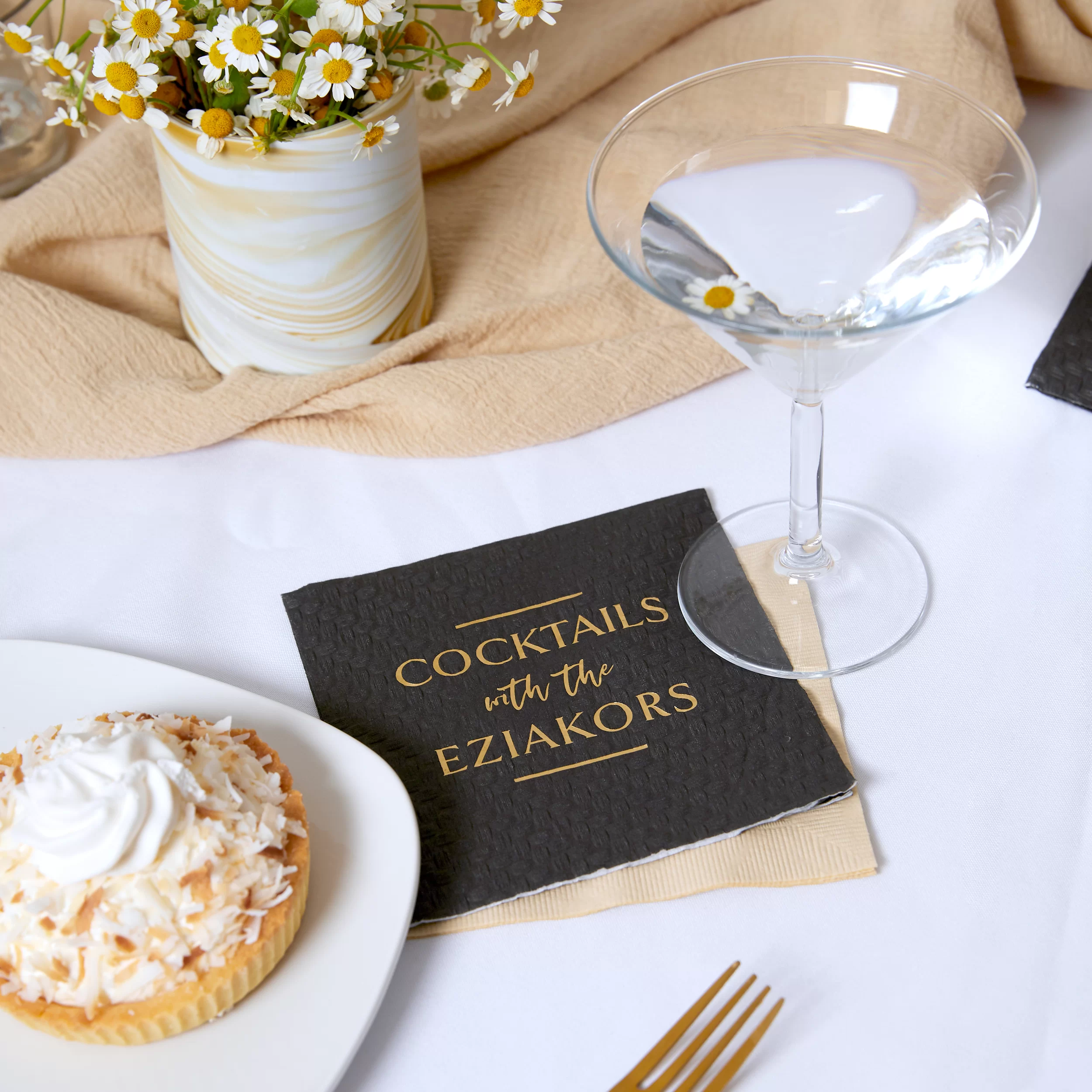 Cocktails with, cocktail napkin