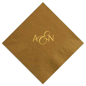Personalized Mustard Gold Cocktail Napkin with Shiny 18 Kt Gold Foil can be personalized to match your party's exact theme and tempo.