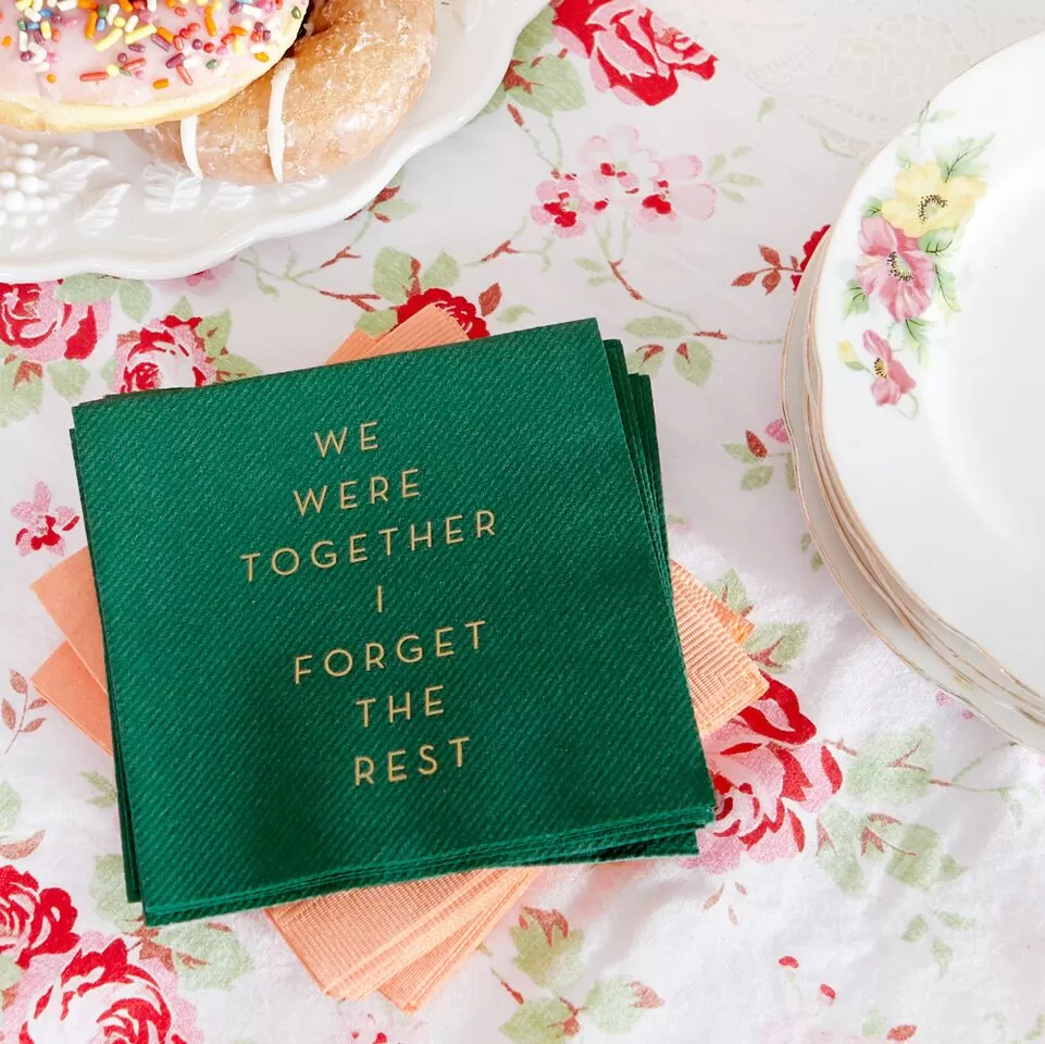 Custom Designed "We Were Together" Quote Cocktail Napkins
