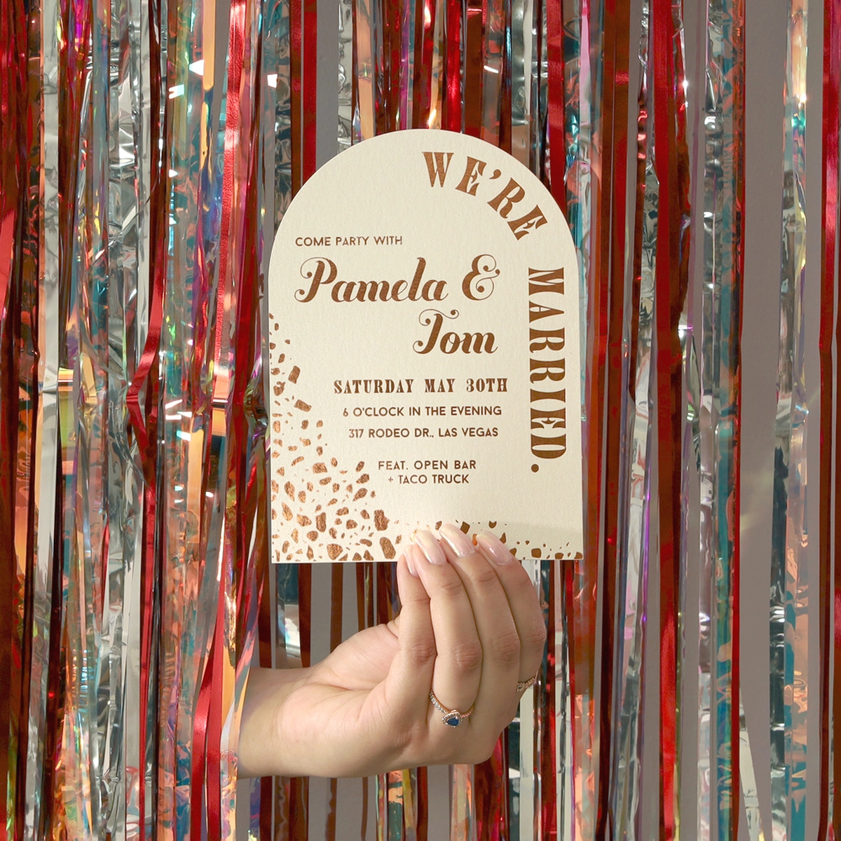 shop the vegas party collection custom arch invitation
