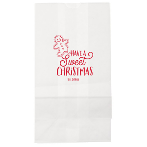 ForYourParty's personalized White Popcorn Bag with Satin Lipstick Red Foil has a Gingerbread Man graphic and is good for use in Christmas themed parties and will look fabulous with your unique touch. Your guests will agree!