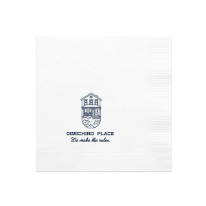 Lay down the law of the land at your housewarming with the Home Rule Maker Napkin, featuring "We make the rules" beneath a minimalistic modern house graphic, with your chosen name or street in a crisp, modern block font. A statement piece for your new home's debut.