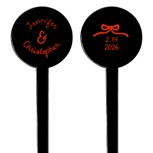 Spread the love at your next party event with the Hand-drawn Bow & Names Stir Stick. Featuring customizable names and dates in a your choice of colors, add a personal touch that guest's are sure to love.