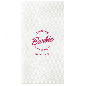 Get this amazing personalized Barbie Birthday Napkin ready for your birthday party, all you have to do is put your name on it and you are good to go! Surprise your closest ones with breath-taking things!