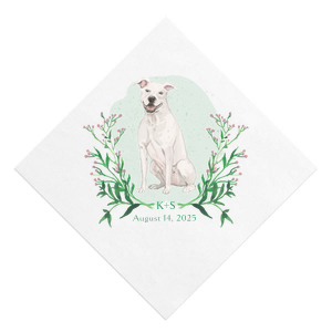 Leafy Crest with Dog Photo/Full Color Napkin