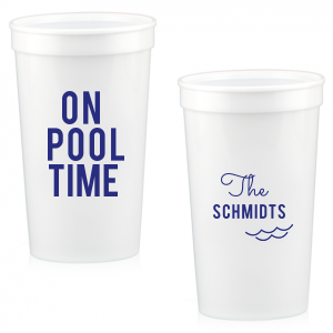 Our beautiful custom White 16 oz Stadium Cup with Matte Cobalt Ink Cup Ink Colors has a Wave Accent graphic and is good for use in Travel, Beach/Nautical, Father's Day themed parties and will impress guests like no other. Make this party unforgettable.