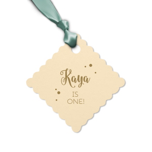 Custom Stardream Plum Butterfly Gift Tag with Matte White Foil Color can be personalized to match your party's exact theme and tempo.