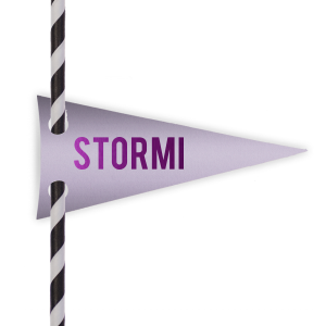 Personalized Poptone Lavender Pennant Straw Tag with Shiny Amethyst Foil will give your party the personalized touch every host desires.