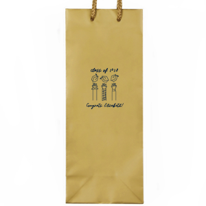 Celebrate scholarly success with the Tossed Graduation Caps Bag, customized with the graduate's name and the commemorative year, adorned with a modern line-drawn graphic of jubilant arms tossing their caps skyward. A stylish graduation bag for any graduation celebration.