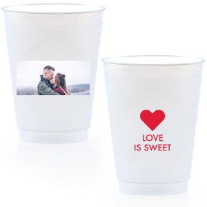 ForYourParty's chic Matte Lipstick Red Ink Custom Photo 16 oz Frost Flex Cup with Matte Lipstick Red Ink Digital Print Colors has a Solid Heart graphic and is good for use in Wedding, Hearts, Anniversary themed parties and will impress guests like no other. Make this party unforgettable.