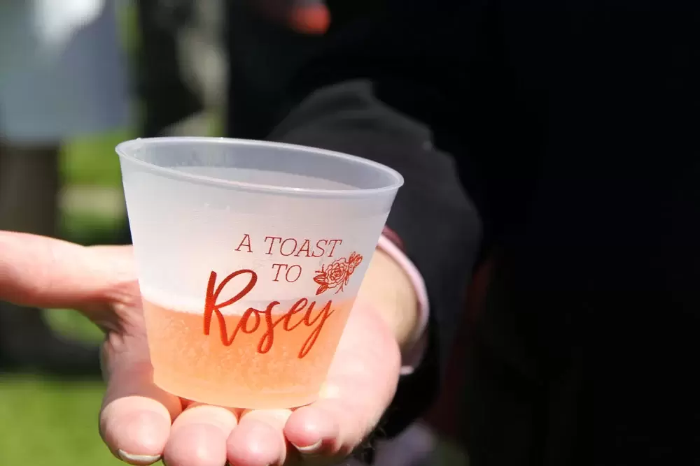 frosted plastic cups for a memorial service