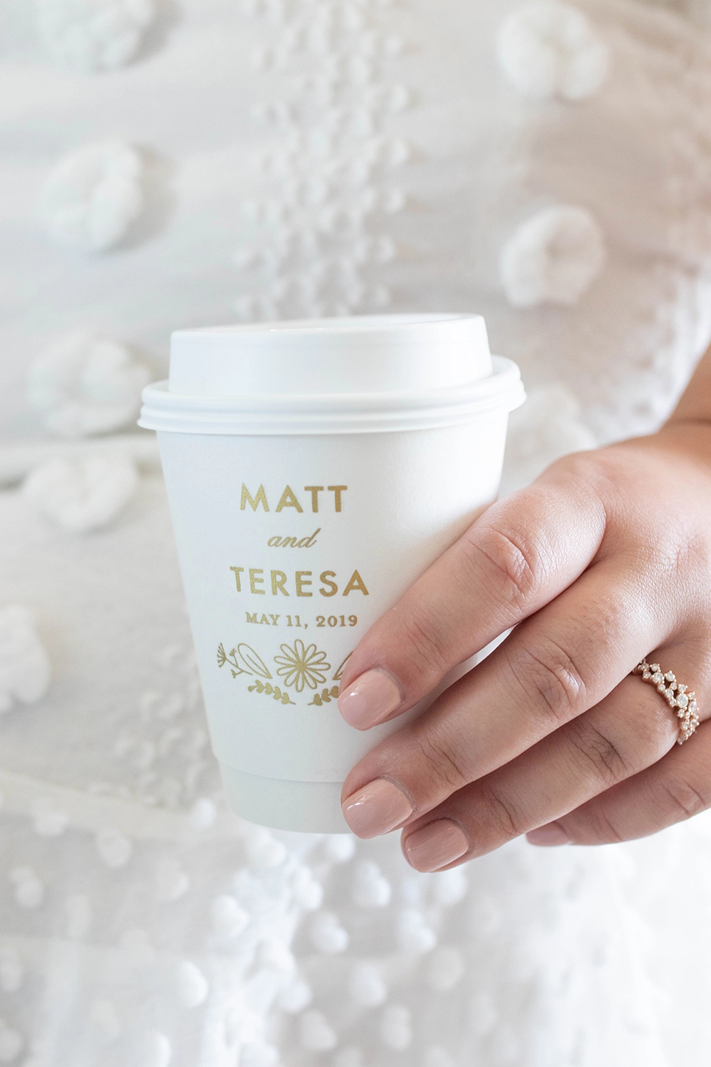 personalized paper coffee cups for wedding weekend