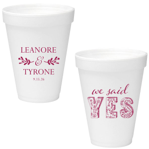 Celebrate in style with the We Said Yes Wedding Cup. Featuring a vibrant 3D "YES" filled with elegant florals, it’s a nod to romance and joy. The reverse reveals the couple’s names linked in love with the date below. A true cup of celebration! 