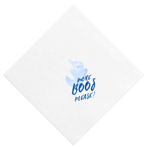 Our beautiful custom White Borderless Custom Photo Cocktail Napkin with Matte Royal Blue Ink Digital Print Colors can be personalized to match your party's exact theme and tempo.