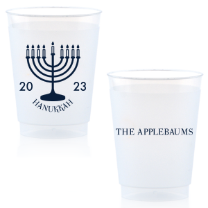 Our custom Matte Navy Ink 16 oz Frost Flex Cup with Matte Navy Ink Print Color has a Menorah graphic and is good for use in Jewish Symbols, Holiday themed parties and couldn't be more perfect. It's time to show off your impeccable taste.