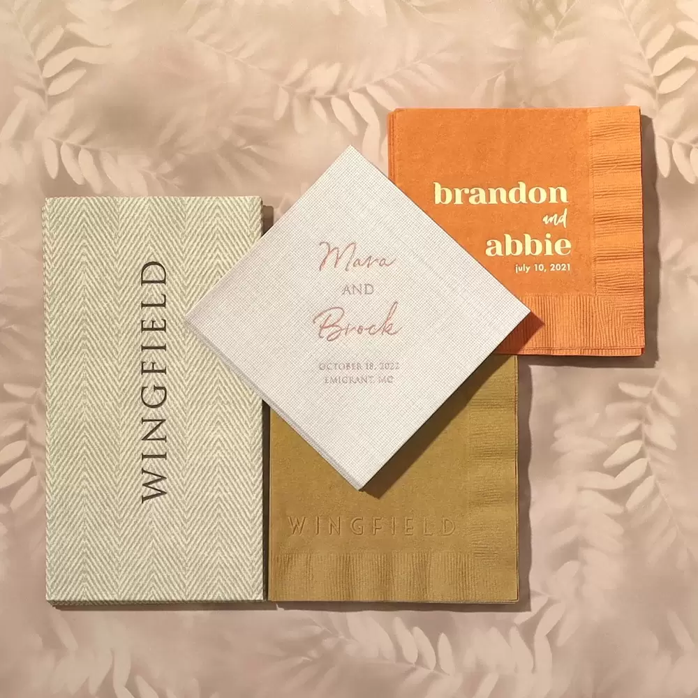 custom wedding cocktail napkins elevate your wedding bar design