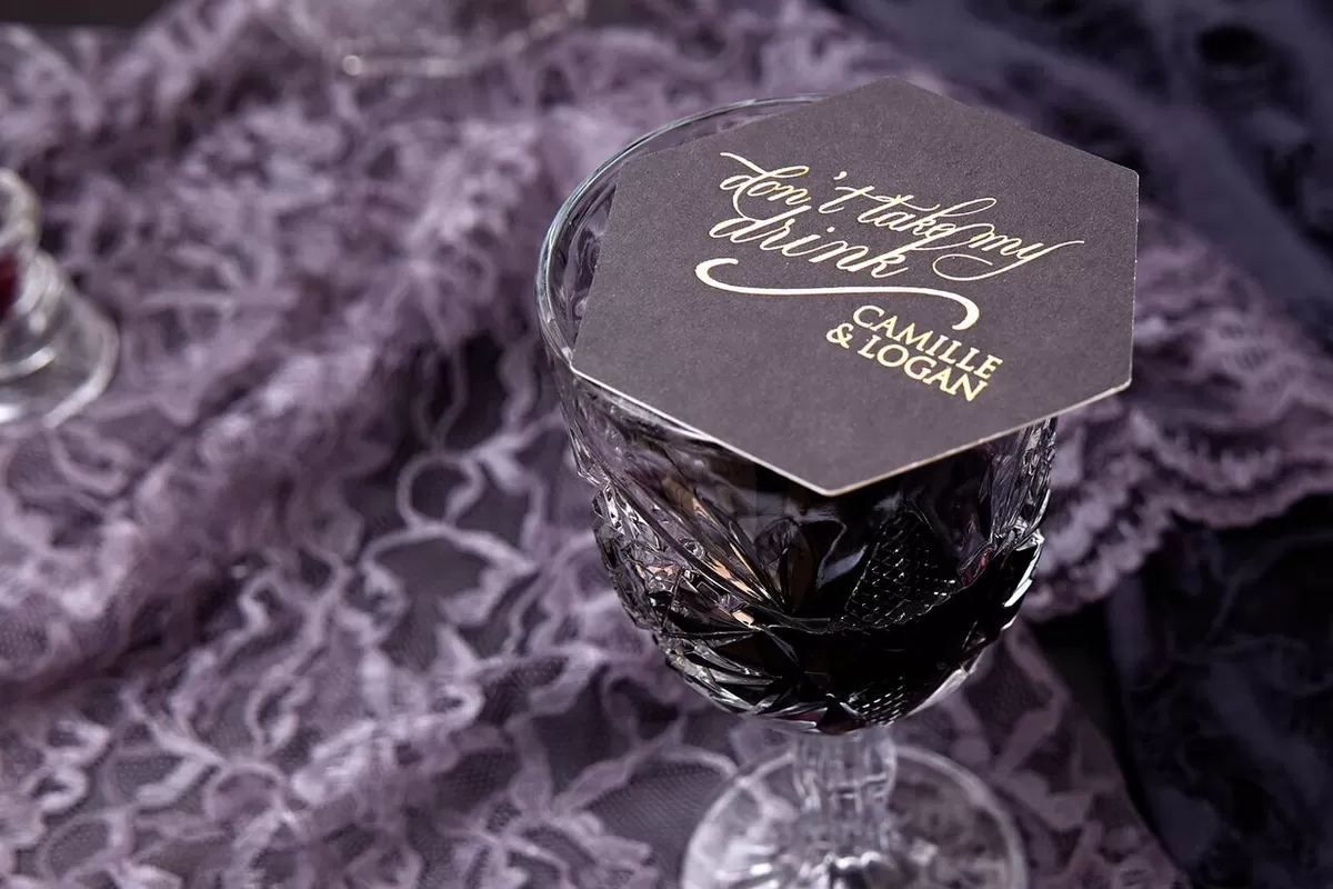 gothic glam hexagon coasters