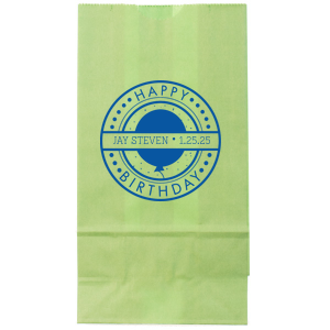 Enhance your celebration with flair using the Birthday Badge Bag, showcasing a custom-crafted badge that celebrates with style. Balloons, confetti, and bold 'Happy Birthday' lettering give this bag a professional, logo-like finish, suitable for any age's festive fête.
