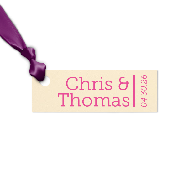 Our custom Metallic Sterling Silver Matte Rectangle Gift Tag with Satin Teal / Peacock Foil are a must-have for your next event—whatever the celebration!