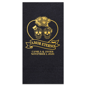 Love is everlasting! In this life and the next, show your love for one another in this life and the next with the Amor Eterno Napkin. Suitable for not just Halloween, but for all your weddings, anniversaries and engagements events too.