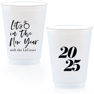 Our custom Gold 16 oz Stadium Cup with Matte Black Ink Cup Ink Colors has a Diamond Ring graphic and is good for use in Fashion, Wedding, Bridal Shower themed parties and will add that special attention to detail that cannot be overlooked.