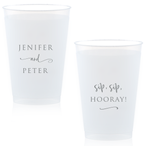 Personalized Plastic Cup Printed Cups Wedding Party Cups Plastic Cups Frost Flex Cups Frosted Cups Monogram Cups Custom Wedding Cups