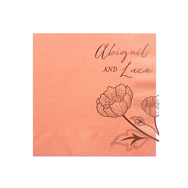 Handwritten Names And Flower Napkin