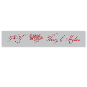 Our custom Sterling Silver 7/8" Satin Ribbon with Shiny Merlot Foil has a Peony Accent graphic and is good for use in Floral and Royal type parties, especially weddings and can be personalized to match your party's exact theme and tempo.