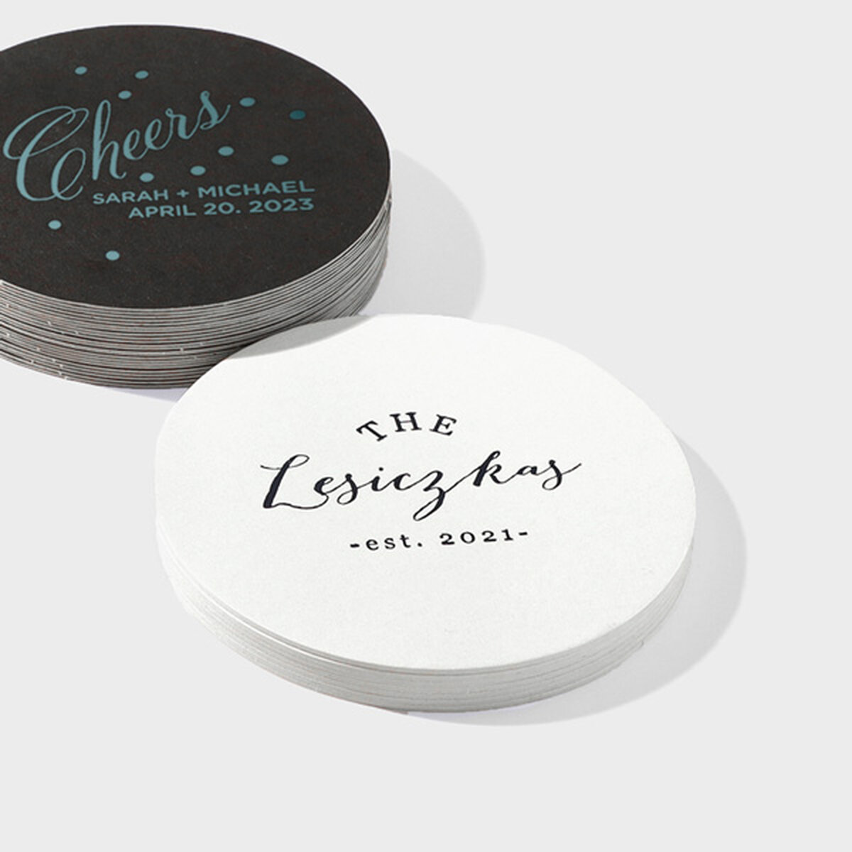 Personalized deals cardboard coasters