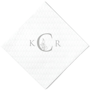 Custom White Pin Dot Cocktail Napkin with Satin Sterling Silver Foil will make your guests swoon. Personalize your party's theme today.