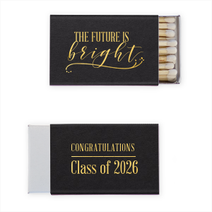 Personalized Natural Black Classic Matchbox with Shiny 18 Kt Gold Foil has a Fancy Flourish graphic and is good for use in Accents themed parties and can be personalized to match your party's exact theme and tempo.