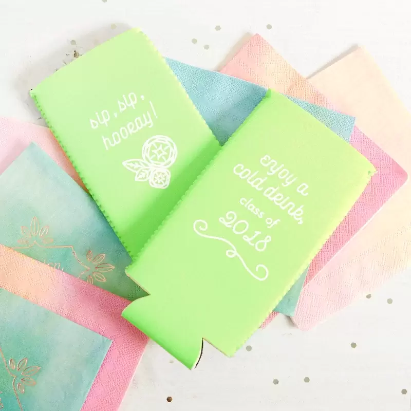 custom koozies are a fabulous graduation party favor