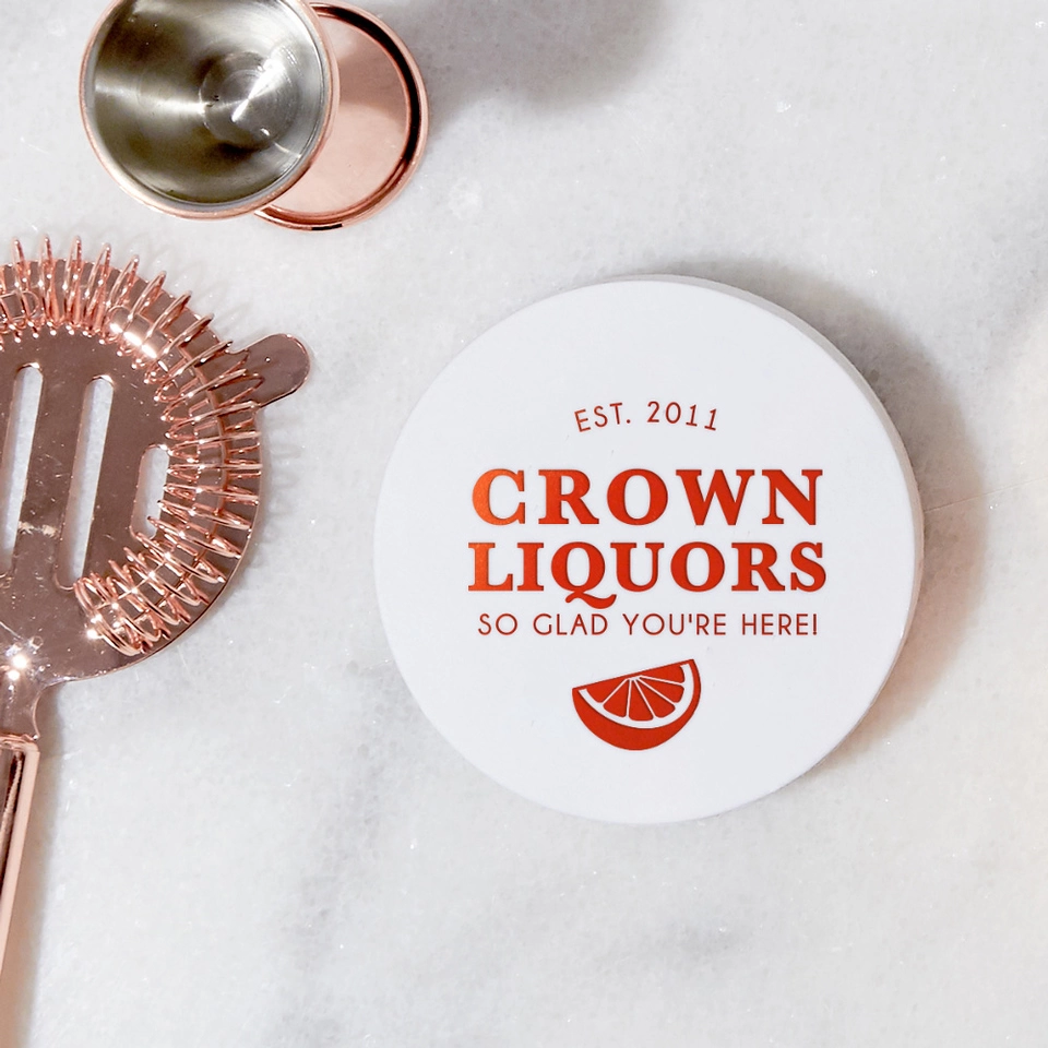 custom corporate branding coasters