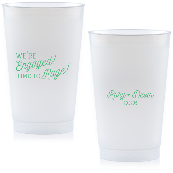 ForYourParty's personalized Green 12 oz Frost Flex Color Cup with Matte White Ink Cup Ink Colors can be personalized to match your party's exact theme and tempo.