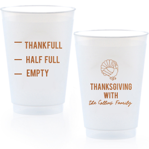 Delight friends and family this holiday season with the Funny Thankful Family Name Cup. The cheeky party cup is perfect for festive functions and home entertainment. Customize the design with personalized text, showcasing your family's name in your choice of one of our many colors!