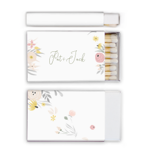 ForYourParty's elegant White Classic Custom Photo Matchbox with Matte Army Green Ink Digital Print Colors and Matte Fuchsia Ink Digital Print Colors will add that special attention to detail that cannot be overlooked.