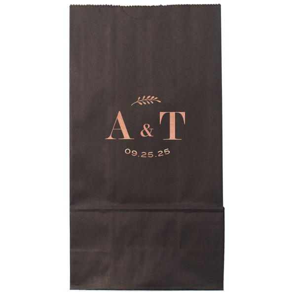 Personalized Black Gift Bag with Shiny Rose Gold Foil will add that special attention to detail that cannot be overlooked.