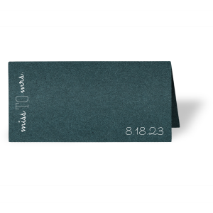 Personalized Poptone Teal/Peacock Euro Place Card with Matte White Foil will add that special attention to detail that cannot be overlooked.