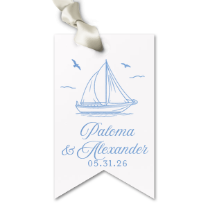 Embellish your gifts with a personal touch with the Sailboat Nautical Nuptial Gift Tag. The stylish tag is perfect to add to any gift at your party event, giving an extra special touch to honored guests. Customize the text to impart your own unique message that is sure to be as unforgettable as your big event.