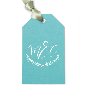 Personalized Poptone Teal/Peacock Luggage Gift Tag with Shiny Green Tea Foil has a Branch Frame 2 graphic and is good for use in Floral, Frames, Wedding themed parties and will impress guests like no other. Make this party unforgettable.